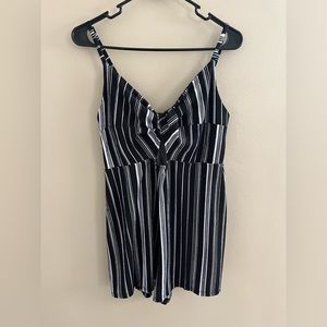 Black & White striped romper, Size Small